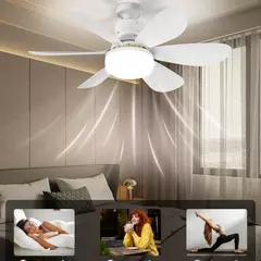 Ventilador de teto LED 40W E27 com controle remoto para escurecimento, adequado para sala de estar, estudo, uso doméstico, 85-265V