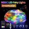 Smart Bluetooth LED String Fairy Lights, Dreamcolor RGB Lights, guirlanda para o ano novo, decoração do casamento, USB, 5V, WS2812B
