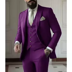Fatos de negócios verdes claros para homens, vestido de casamento masculino, jaqueta, colete, calças, blazers, casaco, 3 peças - comprar online
