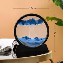 3D ampulheta areia movediça arte imagem, vidro redondo, mar profundo, sandscape artesanato, fluindo pintura, escritório, decoração de casa presente, novo - loja online