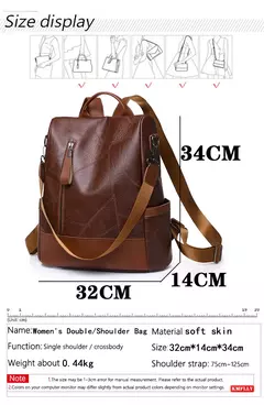 Bolsa de ombro antiroubo de couro macia para mulheres, mochila de moda simples, designer de grande capacidade, alta qualidade, nova, 2023