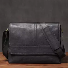 ROOG-Saco de estilingue de ombro em couro genuíno, pasta masculina, crossbody luxo vintage, couro casual, bolsa mensageiro para iPad, 12,9 polegadas - loja online