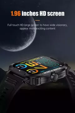 Imagem do COLMI-P76 Smartwatch militar ao ar livre para homens, 1,96 ", chamada Bluetooth, 3ATM, IP68 impermeável, esportes fitness relógios