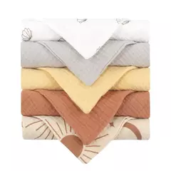 Baby's Soft Absorbent Gaze Algodão Toalhas, Face Wipe, Lenço, Banhando Toalhinha de alimentação, 5Pcs - loja online