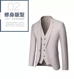 Imagem do Ternos formais masculinos completos, conjuntos elegantes de blazers, roupas de casamento, calças, jaquetas, fantasias de luxo, negócios de casamento, 2 peças