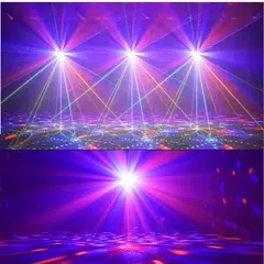 Luz de festa bola de discoteca luz projetor laser 5 em 1 dj palco luz estroboscópica natal casamento casa clube decoração na internet
