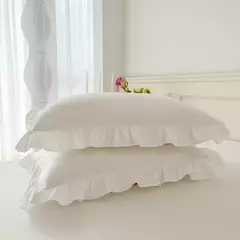 Microfibra cama Duvet Cover Set, Ruffle Duvet Cover, Rainha Gêmea, 100% Lavado, gasto Chic Farmhouse Pillow Shams, 3Pcs