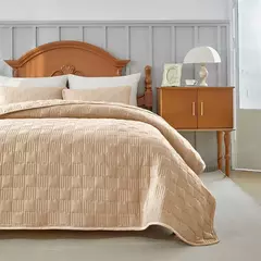 Conjunto de colcha, capa de cama de poliéster + fronha, colcha de verão acolchoada bege, verde liso queen king 176*230cm 3 peças personalizadas - Wolf Magazine