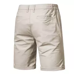 Calça curta de cintura elástica masculina, 100% algodão, monocromática, casual, de negócios, social, alta qualidade, nova, verão 2022 na internet
