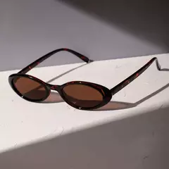 Óculos de sol ovais pequenos para mulheres, leopardo, marrom, quente, retrô, colorido, sombra, óculos, feminino, sexy, nova moda, 2024