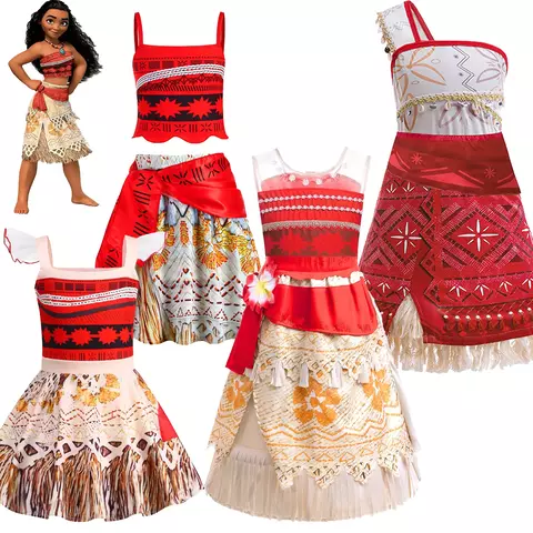 Moana vaiana meninas vestido cosplay traje fantasia carnaval moanas casual festa de aniversário vestidos crianças roupas trajes de natal