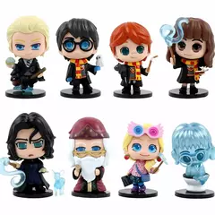 Harry Potter figura definida para decoração de carro, Hermione, Ron, Dumbledore, Snape, Luna, Malfoy, boneca de brinquedo, novo, 8pcs, conjunto, 2024 na internet