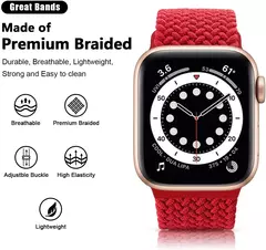 Bracelete Solo Trançado para Apple Watch, Band para iWatch Series 8, 9, 3, SE, 5, 6, 7, Ultra 2, Correia, 44mm, 40mm, 45mm, 49 milímetros, 41 milímetros, 45 milímetros - Wolf Magazine