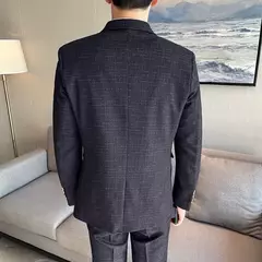Terno xadrez formal masculino, vestido de noiva noivo, blazer de festa, calças, jaqueta, colete, calças, high-end, casual, escritório, marca na internet