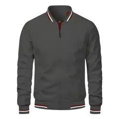 Imagem do Jaqueta de beisebol casual masculina, jaqueta monocromática, roupa da moda, nova, outono