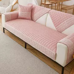 Anti-derrapante tampa do sofá com floco de neve decoração do laço, waffle cobertor acolchoado, sofá tampa do assento, sala de estar moderna, 4 temporada, 1pc - loja online