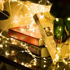USB LED Copper Silver Wire String Lights, Luzes de fadas impermeáveis, Guirlanda Luz, Natal, Festa de casamento, Decorativo, 5m, 10m, 20m - loja online