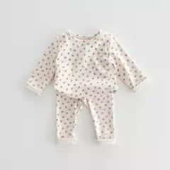 Conjunto de pijama de algodão puro para crianças, terno de pijama infantil, loungewear para meninos e meninas, 1-6 anos - Wolf Magazine