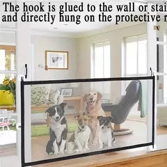 Cercas de barreira para cães de estimação, com 4 peças de gancho, rede isolada para animais de estimação, portão de escadas, novo cercadinho dobrável de malha respirável para cerca de segurança de cães - comprar online