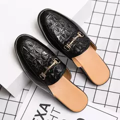 Sapatos casuais meio arrasto para homens, mocassins da moda, deslizamento em apartamentos, marca de luxo, mocassins novos, tamanho grande 38-46, 2023 - Wolf Magazine