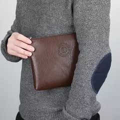 Clutch estilo empresarial para homens, carteira grande, couro PU macio, bolsa de pulso masculina, lazer elegante, bolsas de mão elegantes, bolsa de presente, nova - loja online