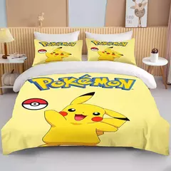 Pokémon Pikachu Bulbasaur Conjunto de cama macio impresso, Capa de edredão, 1 Capa de edredão, 2 Fronhas, Adultos e Crianças, Luxo - Wolf Magazine