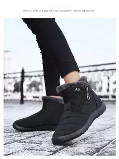 Mulheres Botas Watarproof Ankle Boots Para As Mulheres Sapatos de Inverno Manter Botas de Neve Quente Feminino Zipper Botines Botas Inverno Mujer - Wolf Magazine