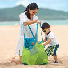 Sand Away Portable Mesh Bag para crianças, Sacos de armazenamento de brinquedos de banho, Natação Grande Saco de Praia para Toalhas, Maquiagem Cosmética Feminina