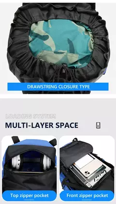 Impermeável Caminhadas e Camping Mochila, Sacos Esportivos ao Ar Livre, Trekking Bag, Mochila de Grande Capacidade, Equipamento de Viagem, 90L na internet