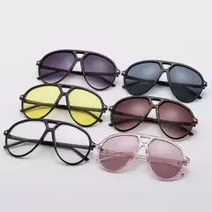 Óculos de sol piloto superdimensionados para homens e mulheres, óculos de sol retrô, óculos UV400, marca de luxo, nova moda, ins trending, 2022 na internet