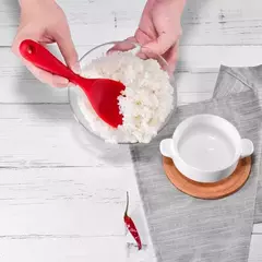 Pendurado Silicone Arroz Colher Panela de cozinha Non-stick Saucepan Fogão de arroz elétrico Cooking Scoop com buracos Itens domésticos - loja online