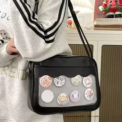 Japonês Harajuku Ita Bag para Mulheres, PU Transparente Bolso Itabag, Uniforme De Meninas Do Ensino Médio JK Crossbody Bolsa De Ombro, Bolsas na internet