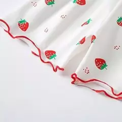 Pijama infantil padrão morango, conjunto de roupas de manga curta, terno de duas peças para uso caseiro, meninos, meninas, verão, 1 a 5 anos - loja online