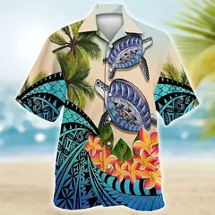 Flamingo desenho animado 3D dos homens camisa havaiana, roupas de praia extragrandes, manga curta, moda, verão, venda quente na internet