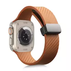 Pulseira de fibra de carbono para Apple Watch, Ultra 2 bandas, pulseira magnética de silicone, 49mm, 44mm, 45mm, 41mm, 40mm, iWatch Series 9, 8, 7, 6, SE, 5, 4
