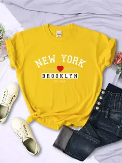 New York Brooklyn City Vibes Carta T-Shirt Mulheres Verão Casual Colheita Top Street Cool Tee Shirt Moda O-Neck Sport T Shirts - Wolf Magazine