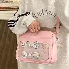 Japonês Harajuku Ita Bag para Mulheres, PU Transparente Bolso Itabag, Uniforme De Meninas Do Ensino Médio JK Crossbody Bolsa De Ombro, Bolsas - Wolf Magazine