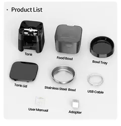 Rojoeco alimentador automático para animais de estimação, versão com botão, dispensador automático de comida para gatos, acessórios, controle inteligente, alimentador para animais de estimação para gatos, cães, alimentos secos