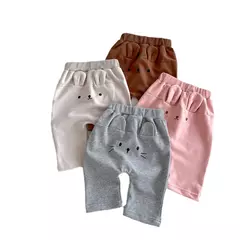 Imagem do Calças PP de Cintura Elástica Feminina, Calças de Orelhas de Coelho 3D, Calças Fit Exterior, Bebê, Meninas, Novo, Primavera, Outono