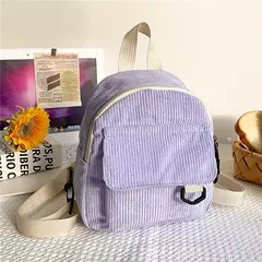 Mini mochila feminina, mochila escolar de veludo simples pequena, grande capacidade, mochila feminina durável, monocromática, casual, viajando, moda - Wolf Magazine