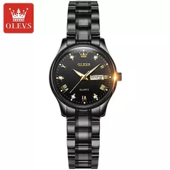 OLEVS-Relógio De Pulso Impermeável De Aço Inoxidável Feminino, Relógios Originais Para Senhoras, Relógio De Pulso De Quartzo De Luxo, Ouro