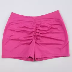 Imagem do Darlingaga-Calções Femininos Casual Solid Ruched Skinny Verão, Mulheres Sportswear, Ginásio Básico Calças Curtas, Dobra Roupas Yoga, Streetwear Bottom