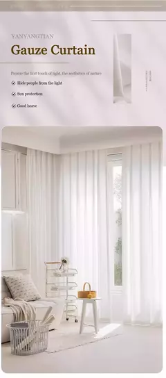 YanYangTian Janela Cortina para Sala de Estar, Chiffon Divisória, Tule, Impermeável, Proteção UV, Decoração Da Casa, Gancho na internet