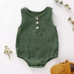 Verão infantil bebê meninos meninas macacão musselina sem mangas recém-nascido macacão moda roupas do bebê - loja online