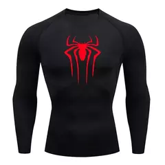 Camiseta masculina de segunda pele correndo, esportes de proteção solar Fitness Rashgarda, mangas compridas MMA, camisa de compressão, roupas de treino - loja online