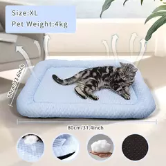 Respirável Pet Cooling Mat, espuma de memória, lavável, antiderrapante, cama para gato e cão, todas as estações