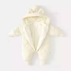 Imagem do Macacão de urso dos desenhos animados do bebê, macacão infantil, outwear infantil, roupa grossa quente, forro de pele, inverno