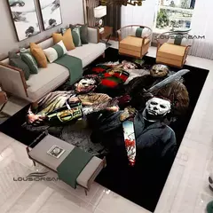 Tapete impresso filme de terror 3D, tapete antiderrapante, sala de estar e quart