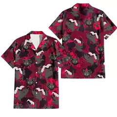 Camiseta grande solta com estampa animal havaiana masculina, blusa de manga curta, 3D divertido, desenhos animados, praia, verão, novo - Wolf Magazine