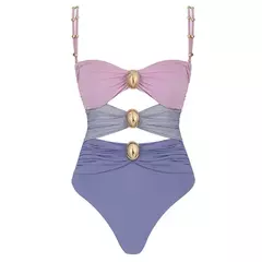 Hollowen-maiô de uma peça das mulheres com cobertura, swimwear sexy, fora do ombro trajes de banho, patchwork bathsuit, cinto bodysuit, Beachwear - loja online